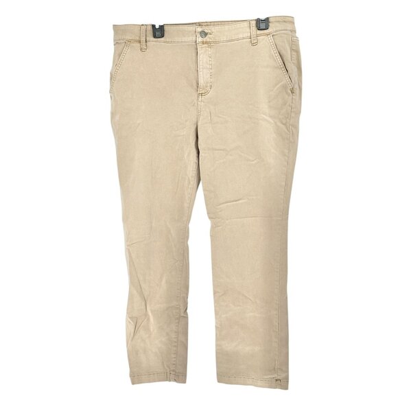 St Johns Bay Pants Womens 18P Straight Leg Beige Classic Fit Soft Stretch Fabric - Picture 1 of 9